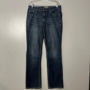 Earl Jean Embroidered Slim Bootcut Dark Blue Western Stlye Jeans Women’s Size 10